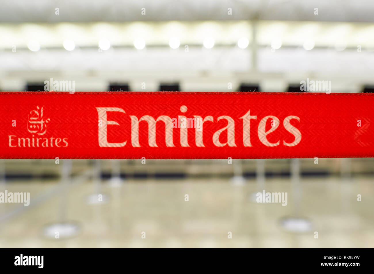 HONG KONG SEPTEMBER 09, 2015 design of Emirates check in counters at