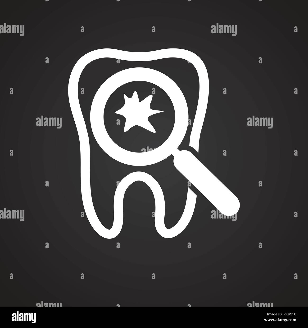 Tooth icon on black background for graphic and web design, Modern ...