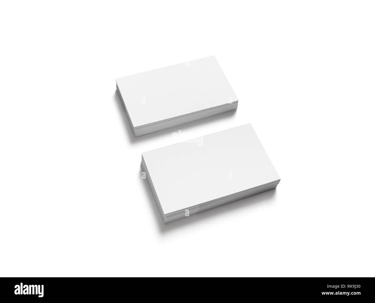 Blank business cards mockup isolated on white background. Clipping path ...