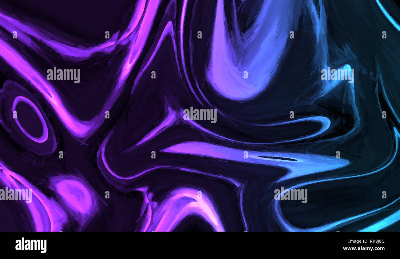 Digital liquid cyberpunk wave background. Marble artistic texture for creating artworks and prints. Stock Photo