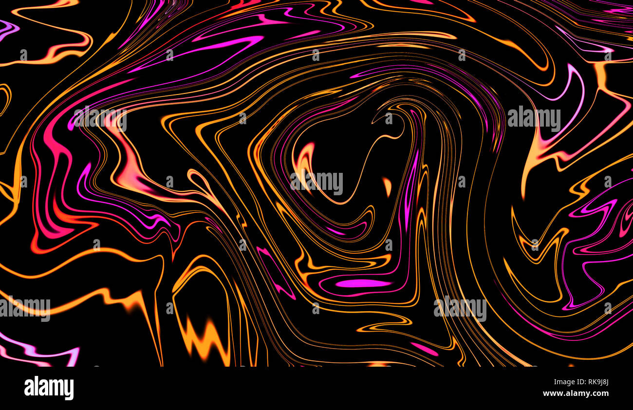 Digital liquid cyberpunk wave background. Marble artistic texture for creating artworks and prints. Stock Photo