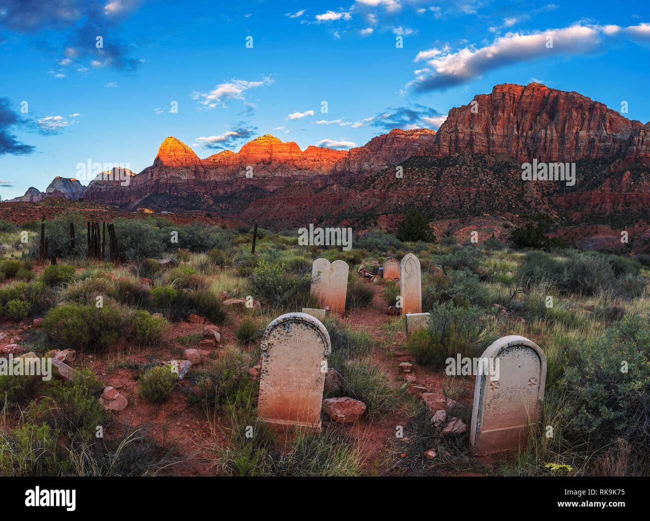 Historic pioneer cemetery in Springdale, Utah Stock Photo