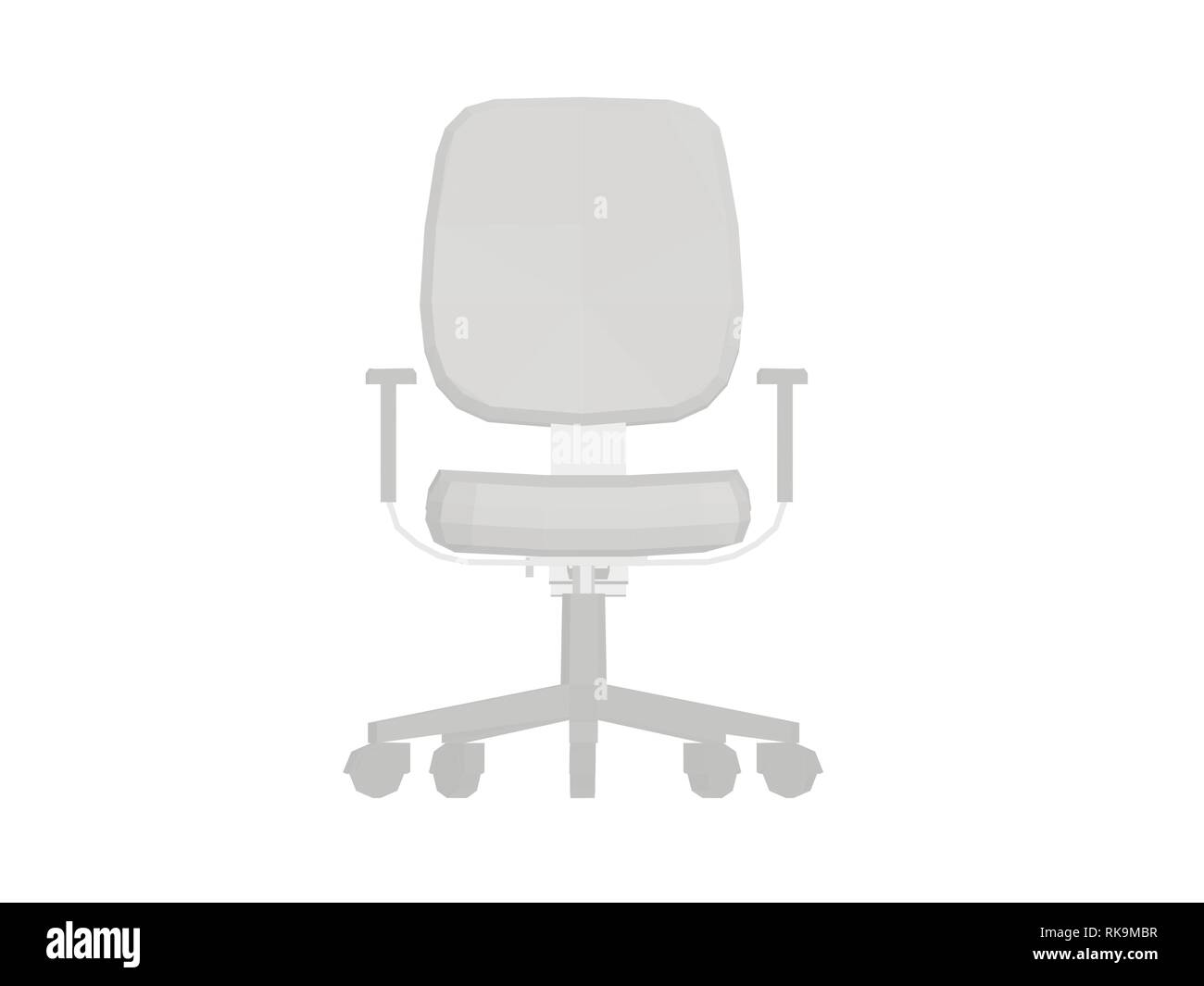 Office chair. Polygonal office chair in gray. Front view. 3D Vector illustration Stock Vector