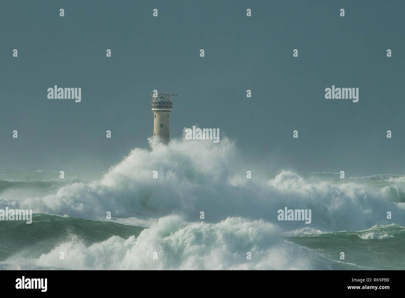 Hanois Lighthouse in a storm Stock Photo