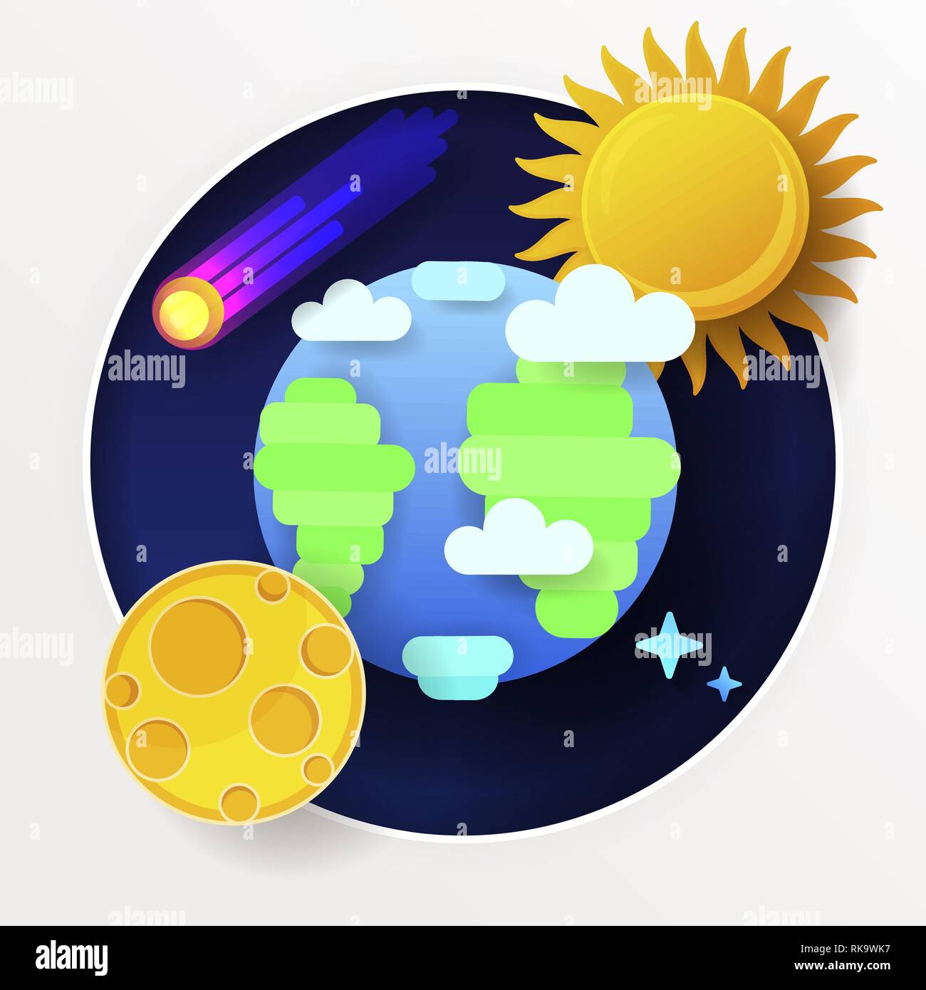 sun and moon and stars clipart
