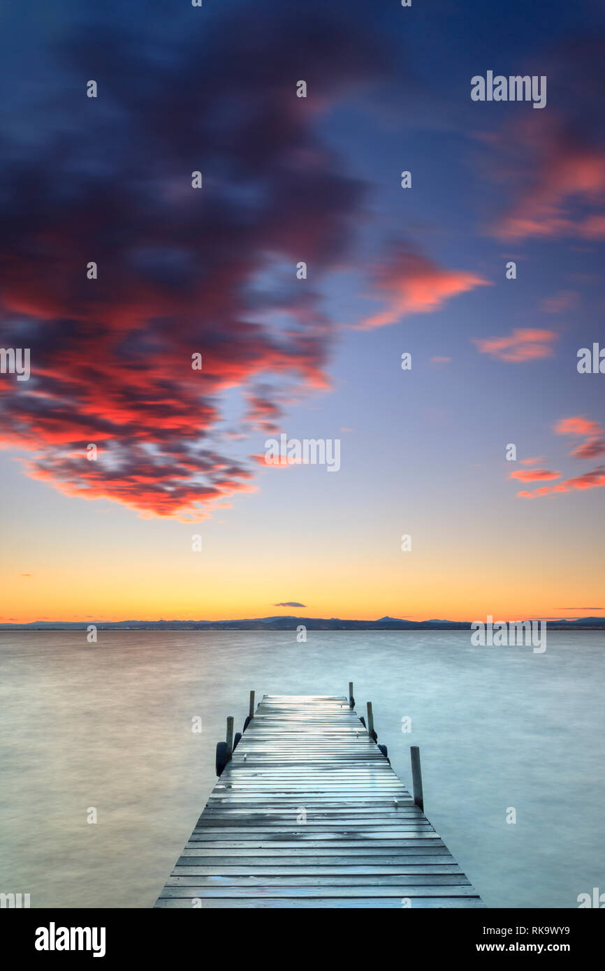 Sunset over Albufera de Valencia, Comunidad Valenciana, Spain Stock Photo