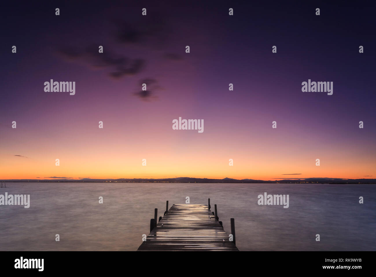 Sunset over Albufera de Valencia, Comunidad Valenciana, Spain Stock Photo