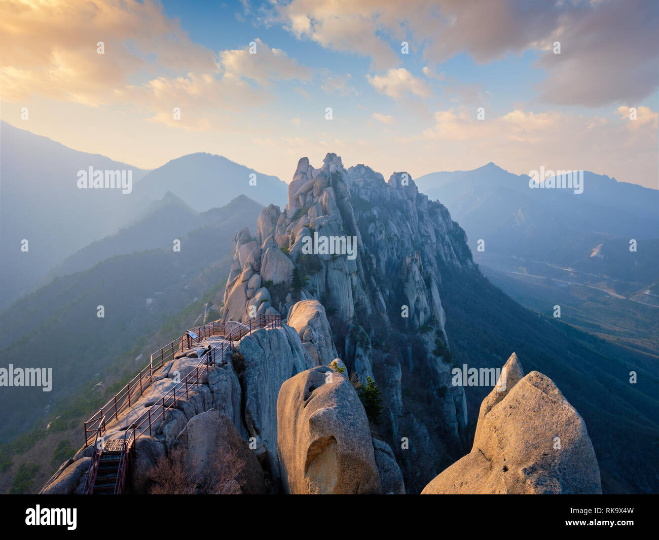 View of stones and rock formations from Ulsanbawi rock peak on sunset ...
