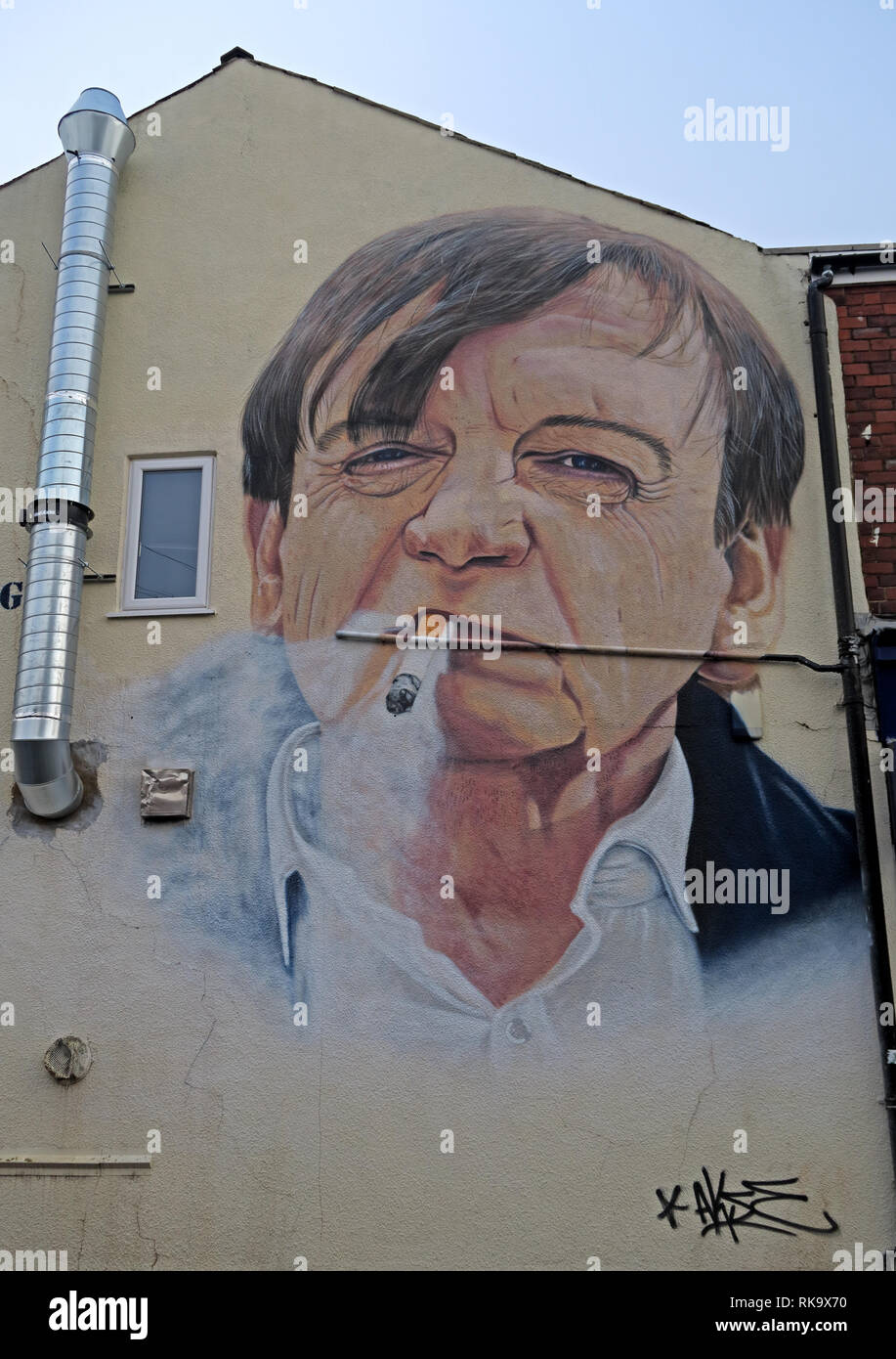 "Fear is something I try not to absorb",Clifton Road, Prestwich, The Fall, Mark E Smith artwork, 8 Clifton Road, Prestwich, Bury M25 3HQ, England Stock Photo