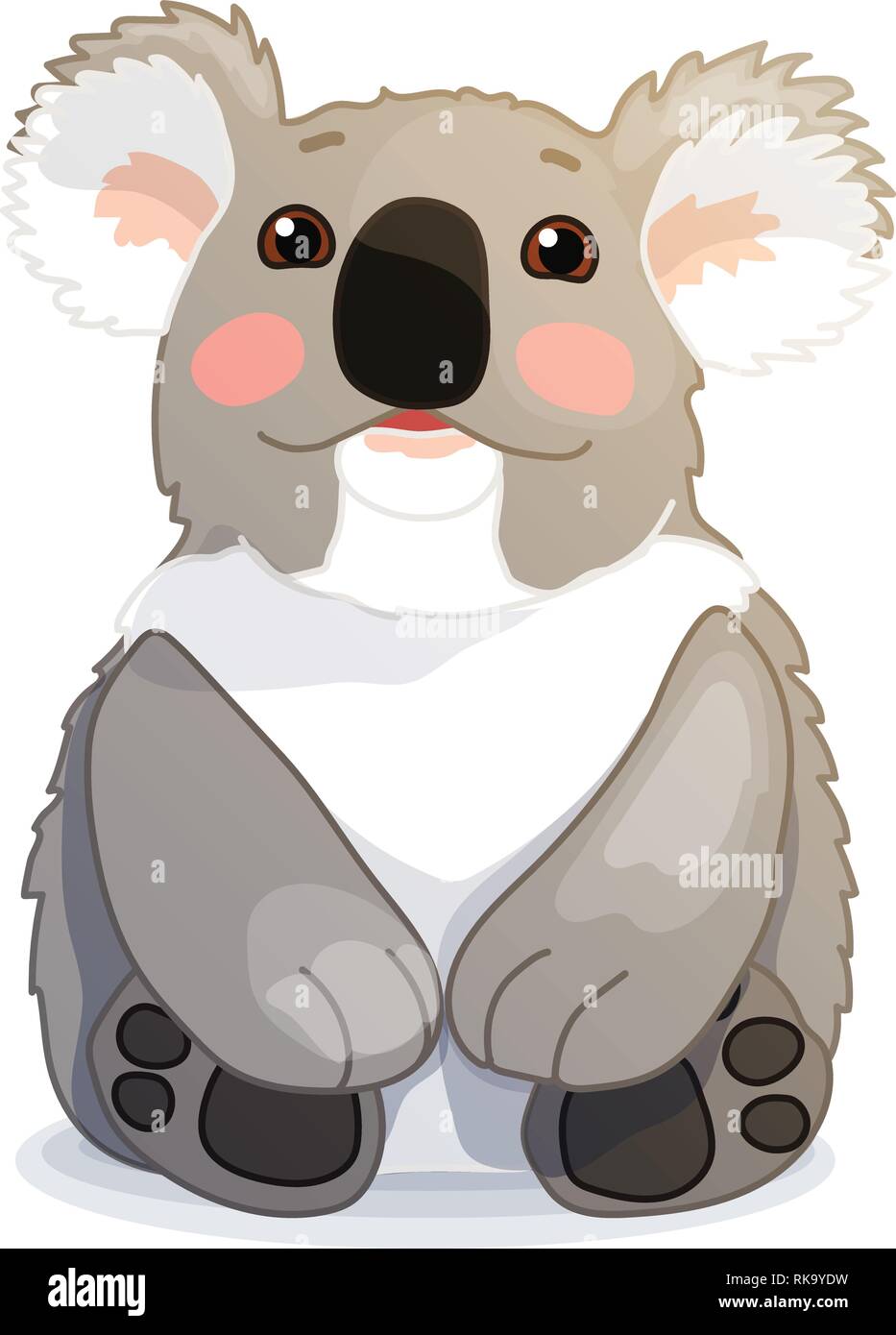 vector cartoon animal clipart: lovely koala bear Stock Vector Image ...
