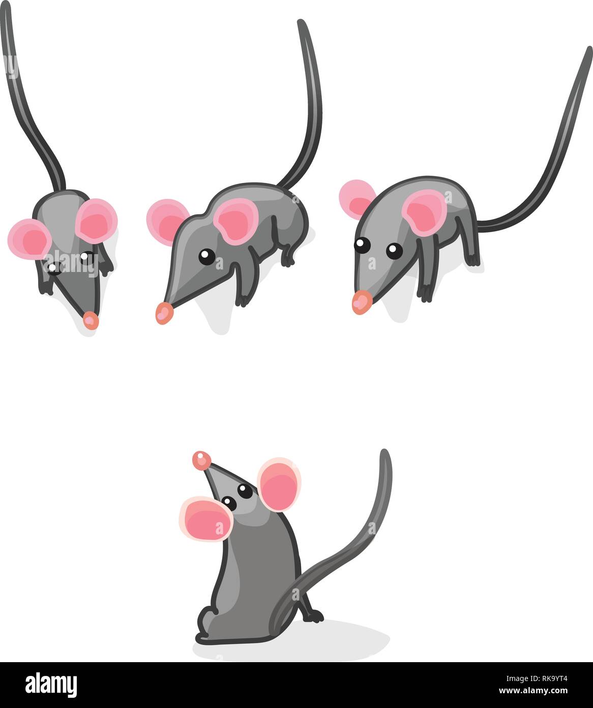 vector cartoon animal clipart: mouse mice pet Stock Vector