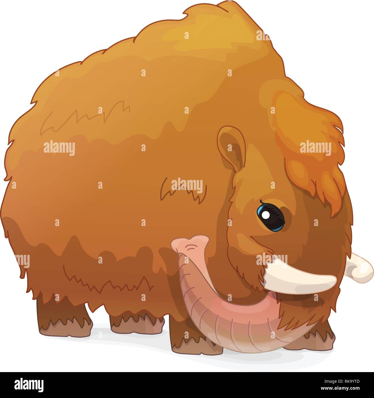 vector cartoon animal clipart: woolly mammoth Stock Vector