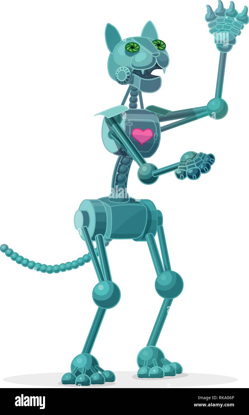 vector cartoon animal clipart: Robot cat Stock Vector Art