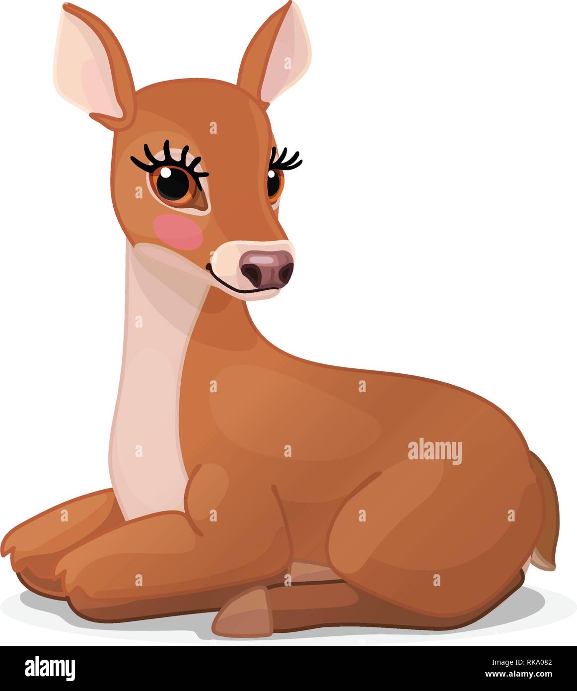 vector cartoon animal clipart: female Red deer Stock Vector Image & Art -  Alamy