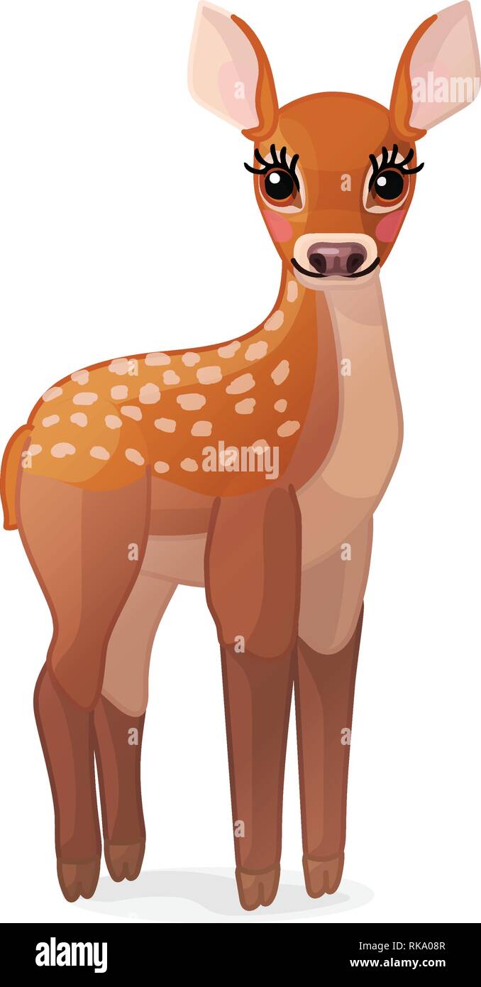 vector cartoon animal clipart: fawn Red deer set Stock Vector Image & Art -  Alamy