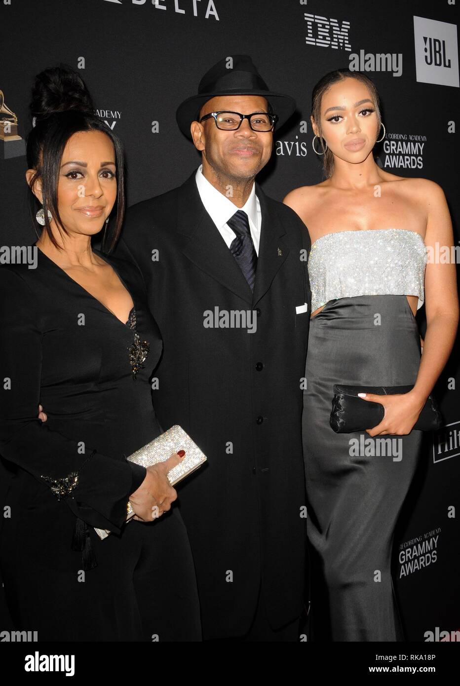 California, USA. 9th Feb, 2019. Jimmy Jam, Bella Harris, Lisa Padilla