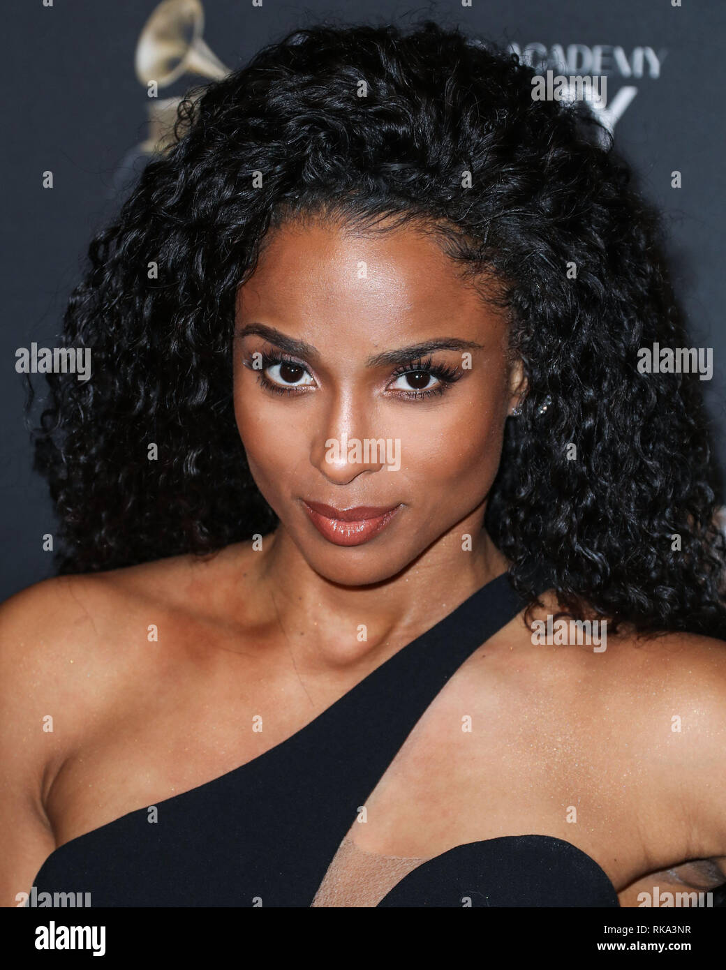 California, USA. 9th Feb 2019.  Singer Ciara wearing a Romona Keveza Collection gown arrives at The Recording Academy And Clive Davis' 2019 Pre-GRAMMY Gala held at The Beverly Hilton Hotel on February 9, 2019 in Beverly Hills, Los Angeles, California, United States. (Photo by Xavier Collin/Image Press Agency) Credit: Image Press Agency/Alamy Live News Stock Photo