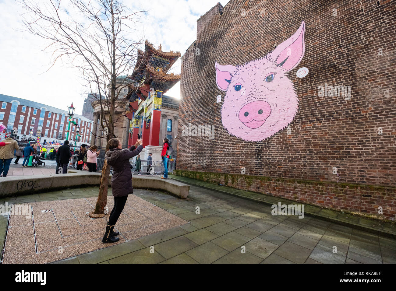 Liverpool, UK. 10th Feb 2019. Chinese New Year celebrations in Liverpool on Sunday, February 10, 2019. Credit: Christopher Middleton/Alamy Live News Stock Photo