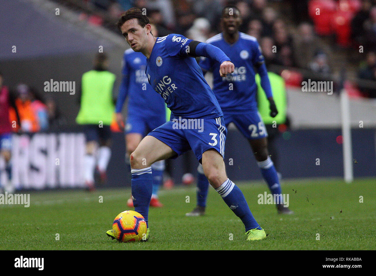 London Uk 10th Feb 2019 Ben Chilwell Of Leicester City In Action Epl Premier League Match Tottenham Hotspur V Leicester City At Wembley Stadium In London On Sunday 10th February 2019 This