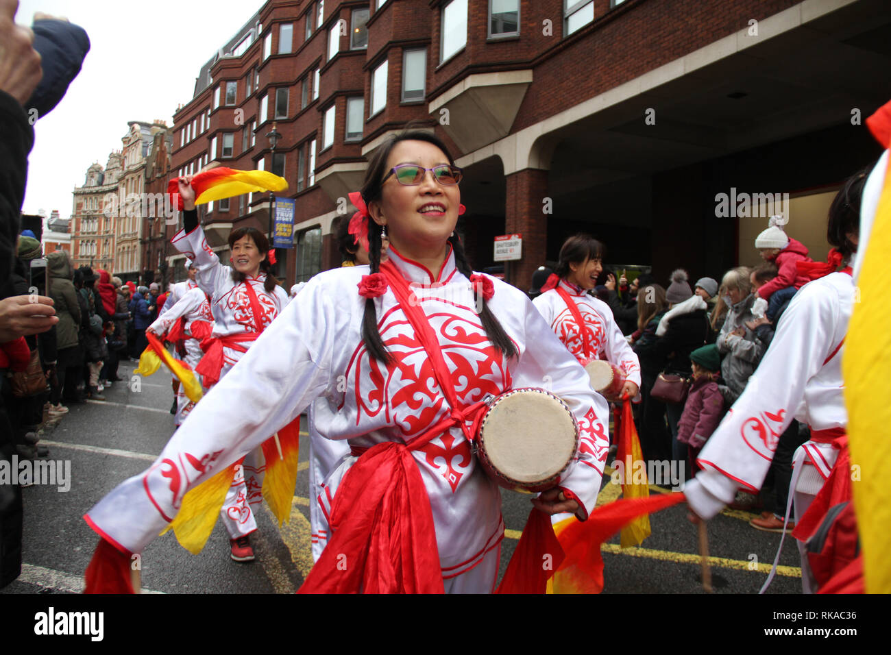 London, UK. 10th February 2019.  Hundreds of Londoners attend the Chinese New Year Celebration in Chinatown, central London to urse in the Year of the Pig. The event was organised by the London Chinatown Chinese Association (LCCA). Photo by David Mbiyu/ Alamy Live News Credit: david mbiyu/Alamy Live News Stock Photo