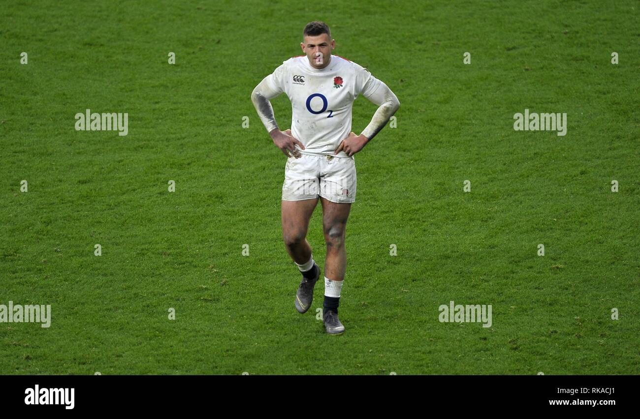 London, UK. 10th Feb 2019. Jonny May (England). England V France. Guinness six nations rugby. Twickenham stadium. London. UK. 10/02/2019. Credit: Sport In Pictures/Alamy Live News Stock Photo