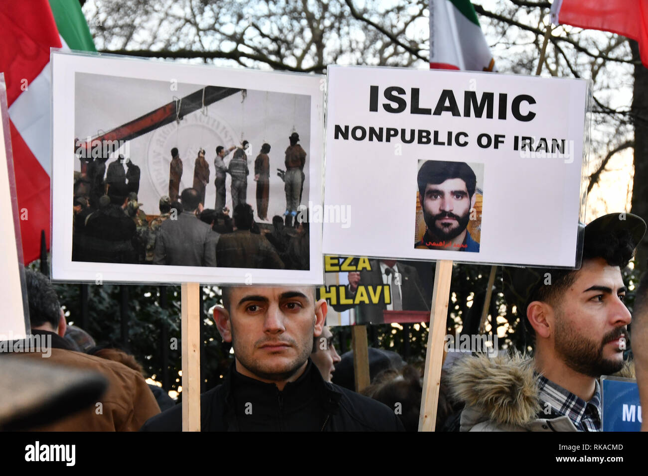 London, UK. 10th Feb 2019. The Iranian Kurds protest against Usurp Islamic Regime of Iran outside the Embassy of The Islamic Republic of Iran in London, UK. 10th Feb, 2019. Credit: Picture Capital/Alamy Live News Stock Photo
