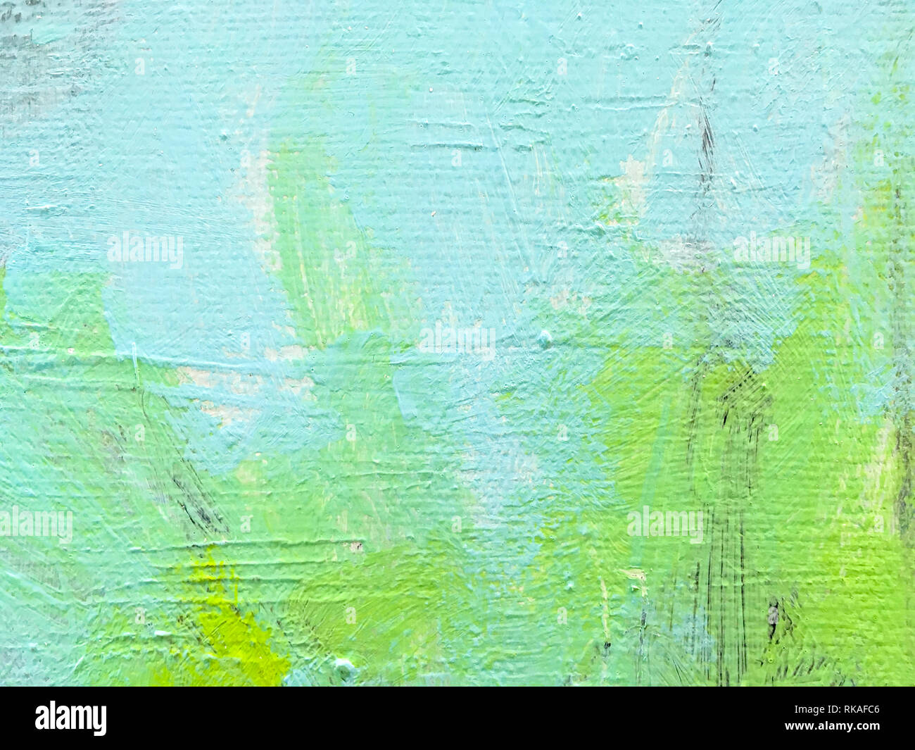 artistic background. hand painted canvas with blue and green colors Stock Photo