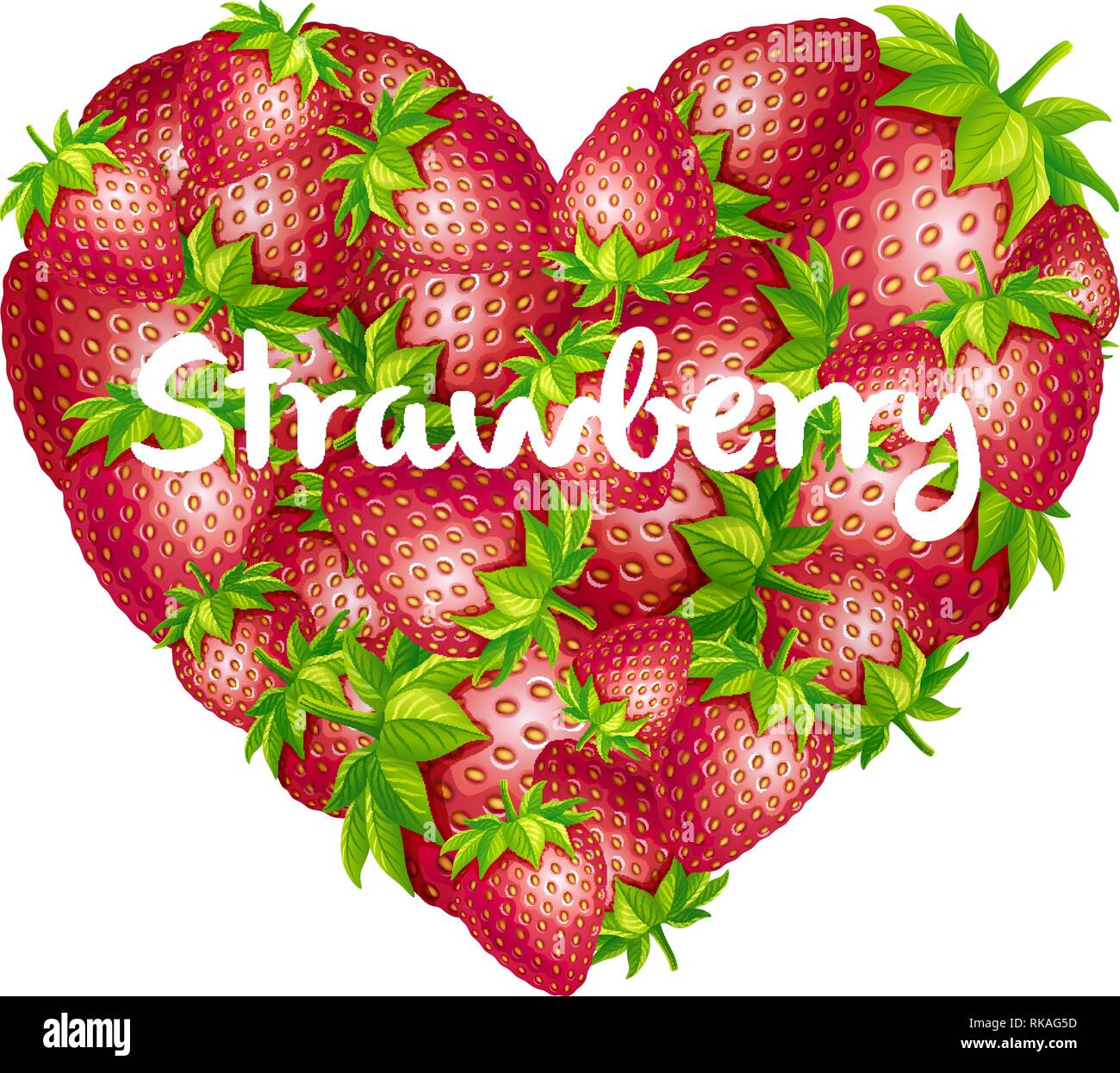 Strawberry heart. Stock Vector