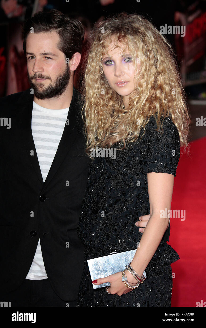 Oct 20, 2014 - 'Horns' UK Premiere Michael Angarano and Juno Temple arrive for premiere of Daniel Radcliffe's new movie Horns which was held at Odeon  Stock Photo