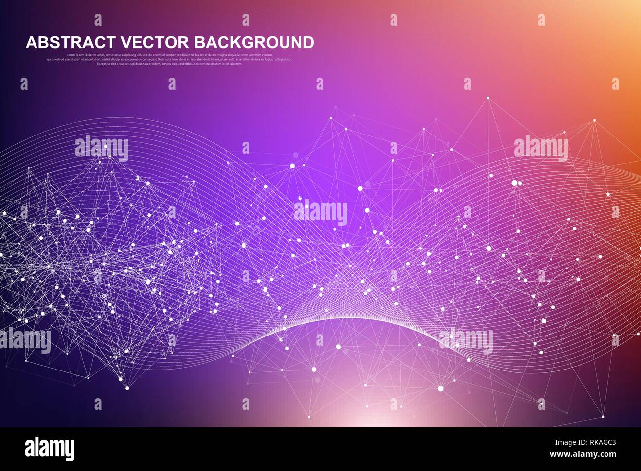 Futuristic abstract vector background blockchain technology. Deep web background. Peer to peer network business concept. Global cryptocurrency Stock Vector