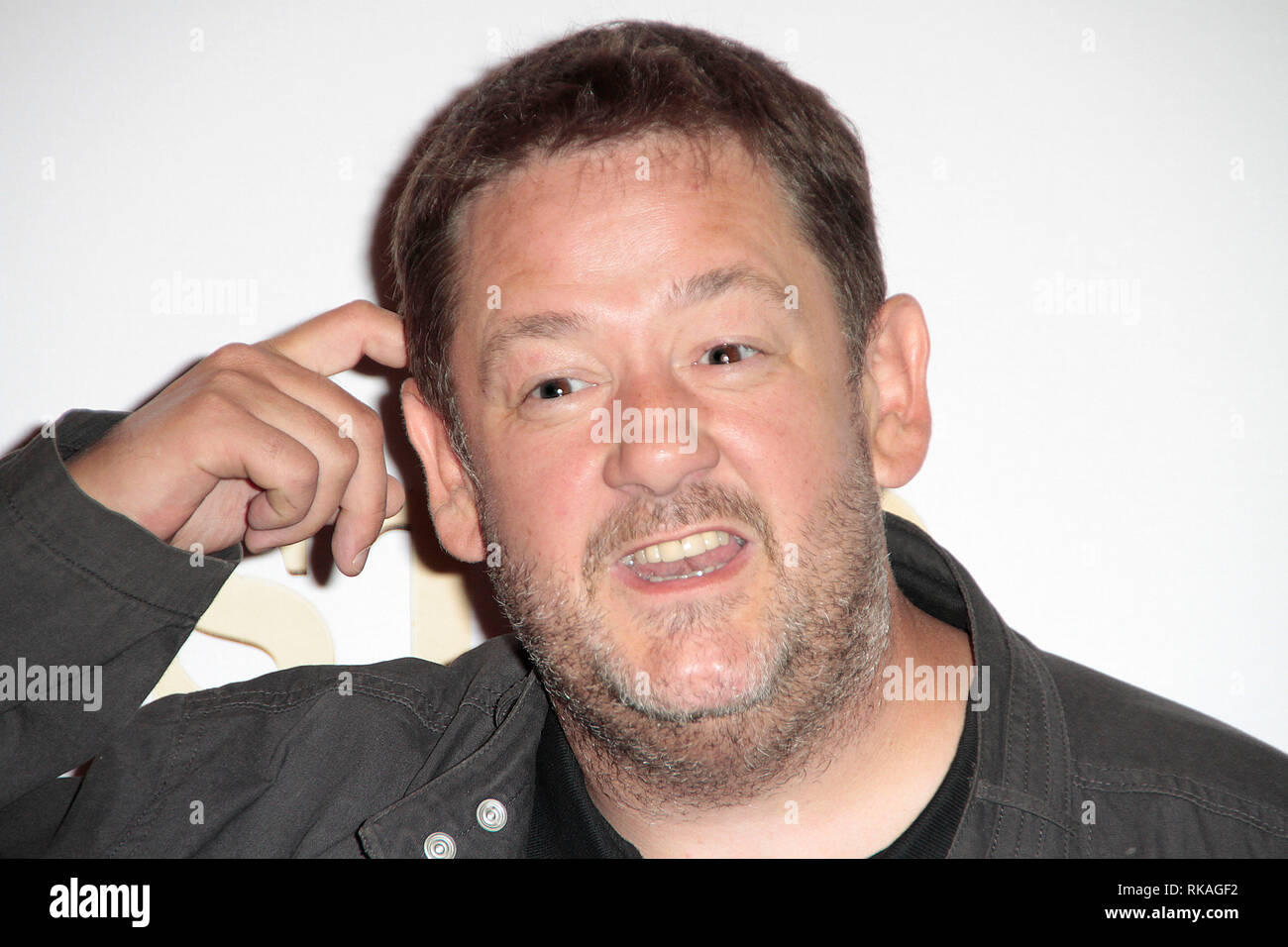 UK Premiere of Justin and The Knights of Valour, May Fair Hotel, London Photo Shows: Johnny Vegas Stock Photo