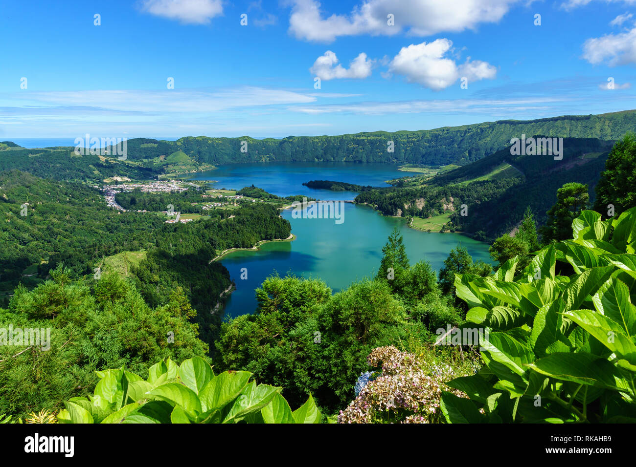 Crater on Sao MIguel island Stock Photo