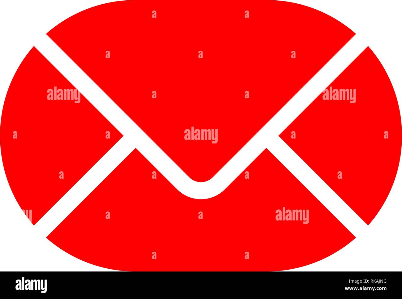 Mail symbol icon - red simple rounded, isolated - vector illustration ...