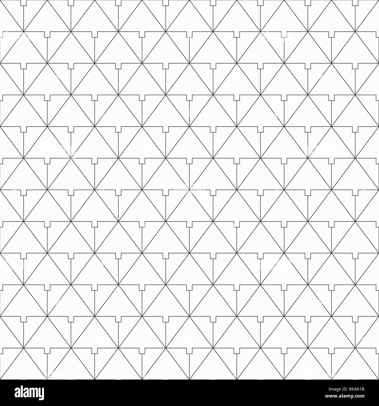 Abstract geometric monochrome seamless pattern of connecting triangles ...