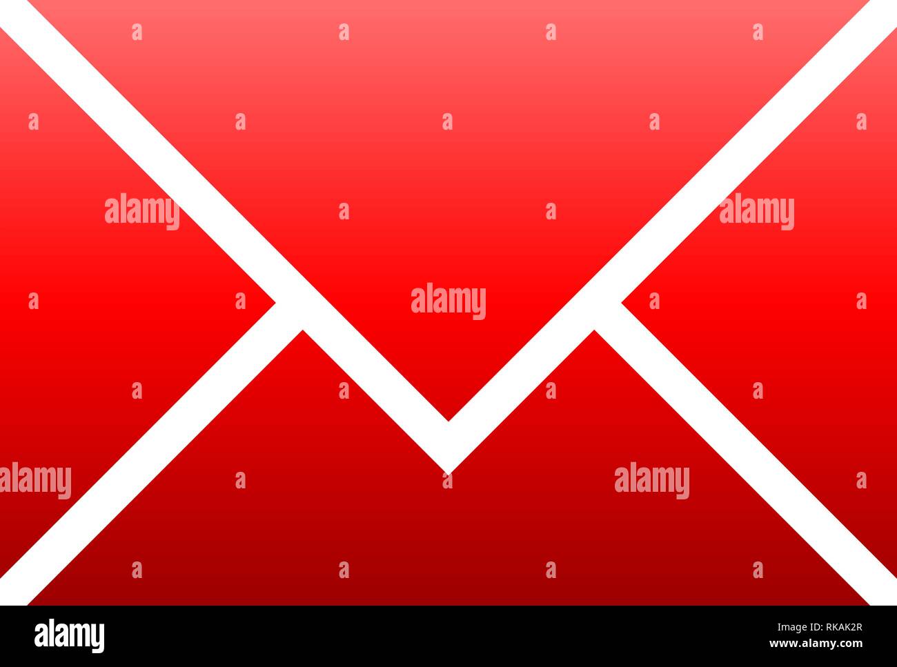 Mail symbol icon - red gradient, isolated - vector illustration Stock ...