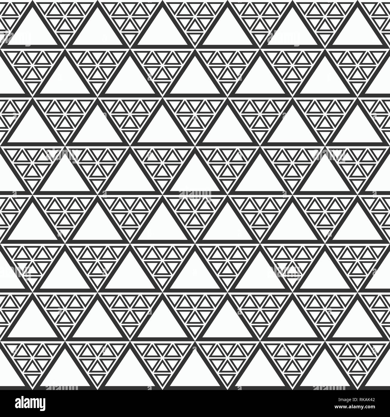 Abstract geometric monochrome seamless pattern with triangles. Modern stylish texture. Repeating geometric tiles. Simple composition from triangles. Stock Vector