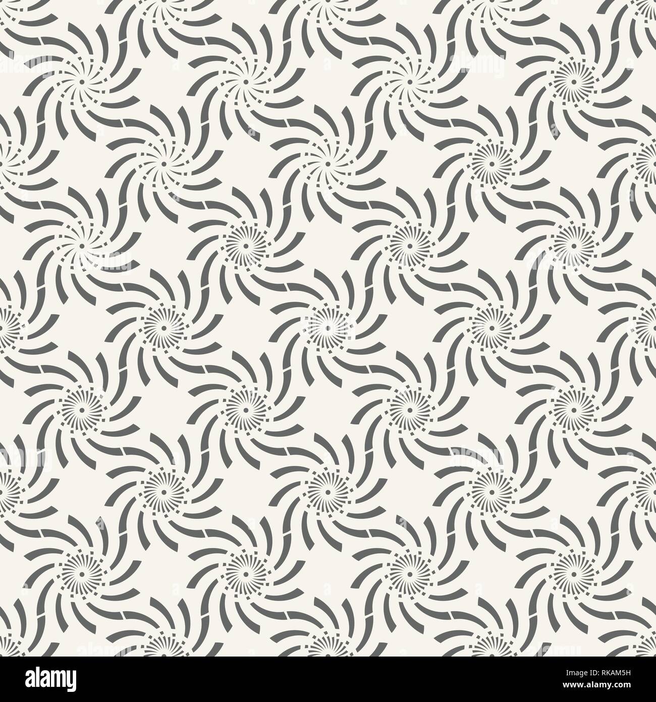 Vector seamless pattern. Modern stylish geometric texture. Repeating abstract background of twisted elements. Stylized flower pattern. Stock Vector