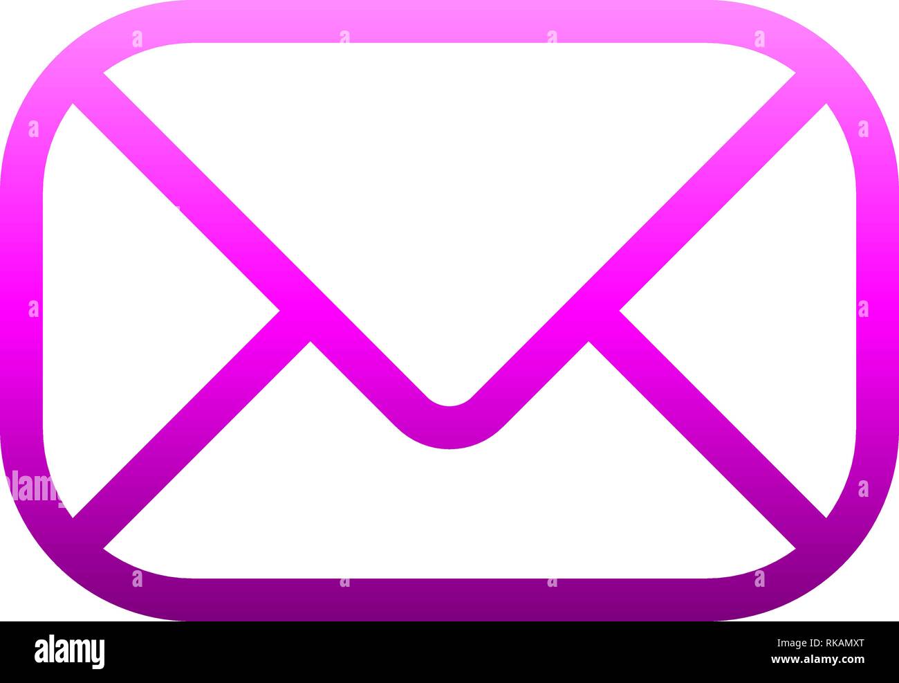 Mail symbol icon - purple gradient outline with rounded corners ...