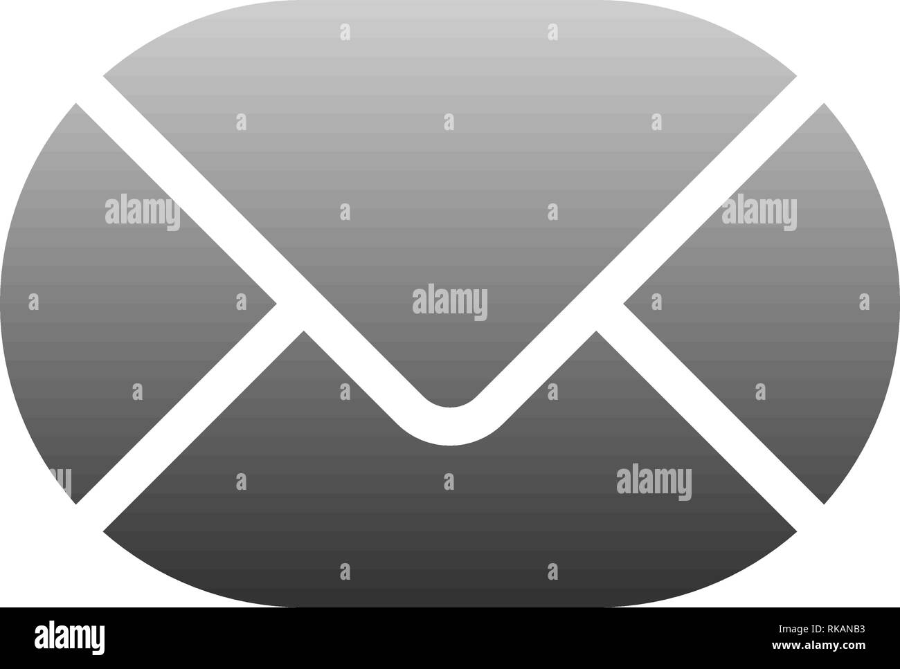 Mail symbol icon - gray gradient rounded, isolated - vector ...