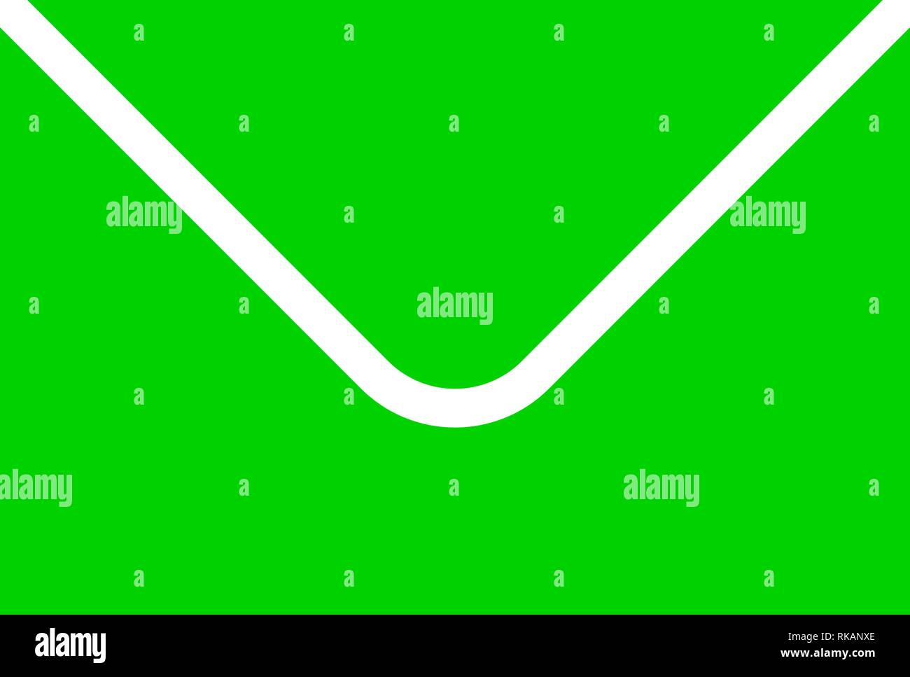 Mail symbol icon - green simple, isolated - vector illustration Stock Vector