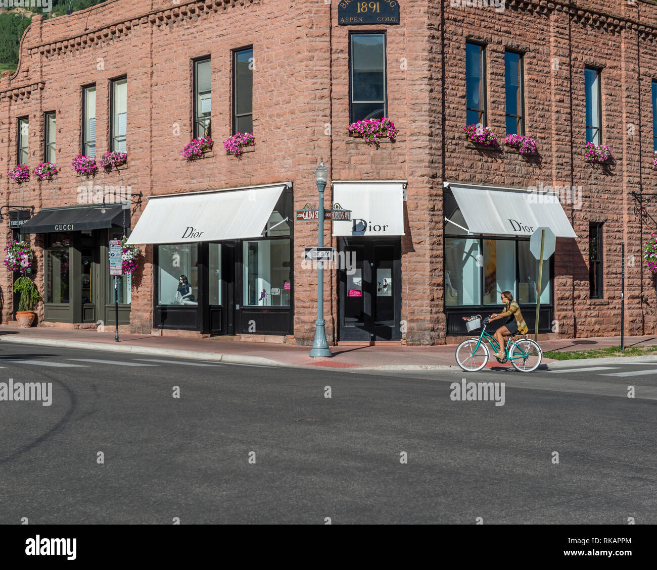 International luxury retailers on Galena Street, Aspen, Colorado, USA