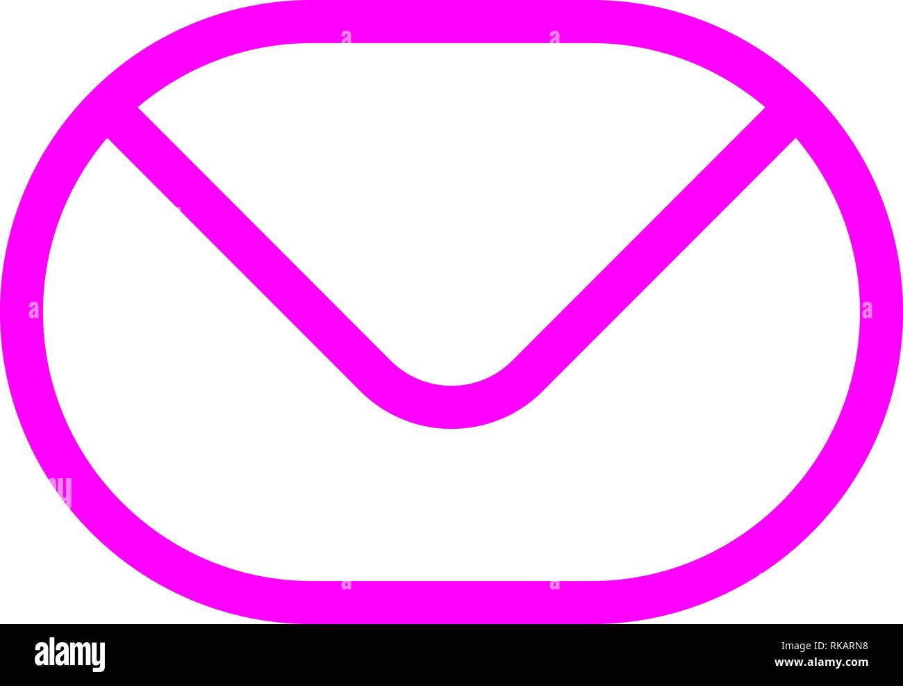 Mail symbol icon - purple simple outline rounded, isolated - vector ...