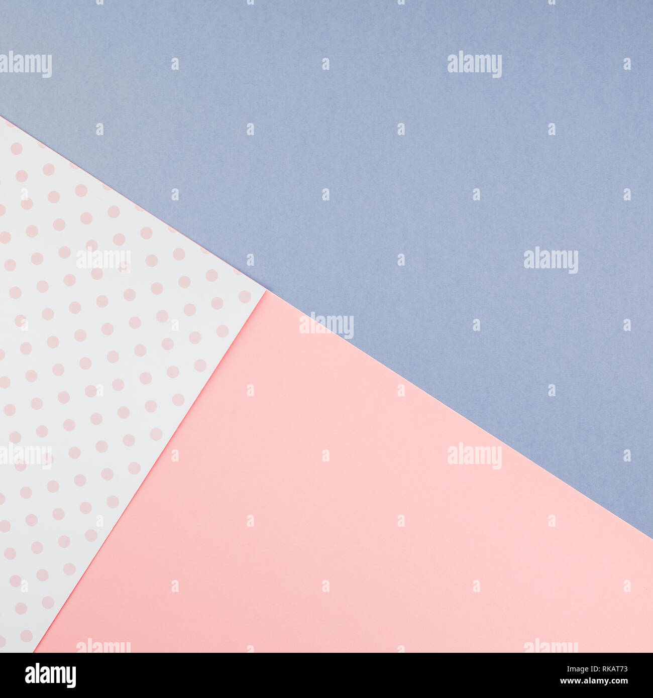 Creative top view mock up blank paper sheet pink postcard background ...