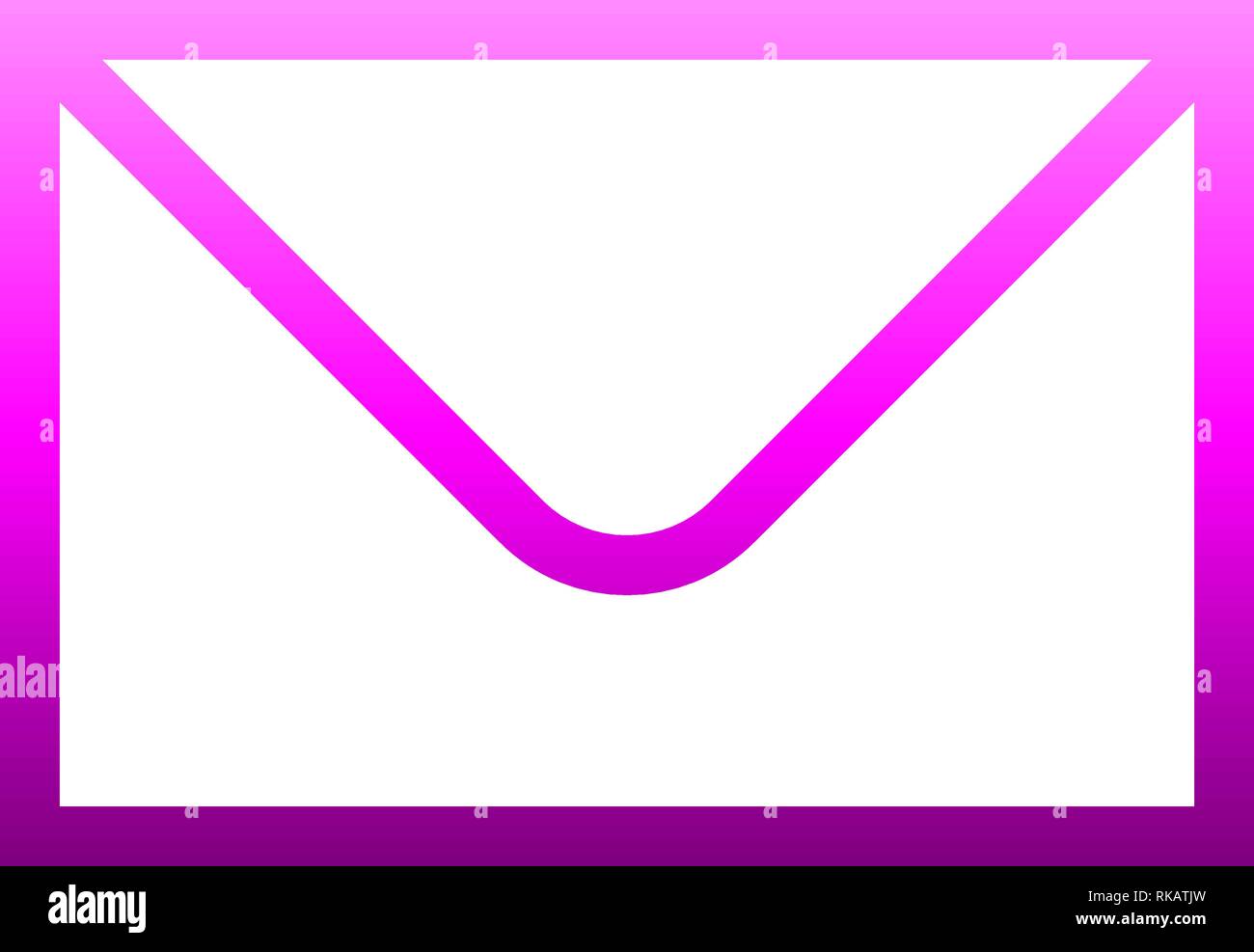 Mail symbol icon - purple gradient outline, isolated - vector ...