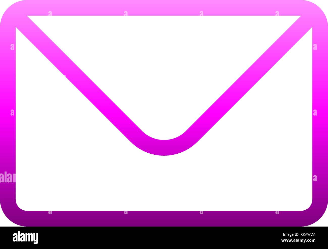 Mail symbol icon - purple gradient outline with rounded corners ...