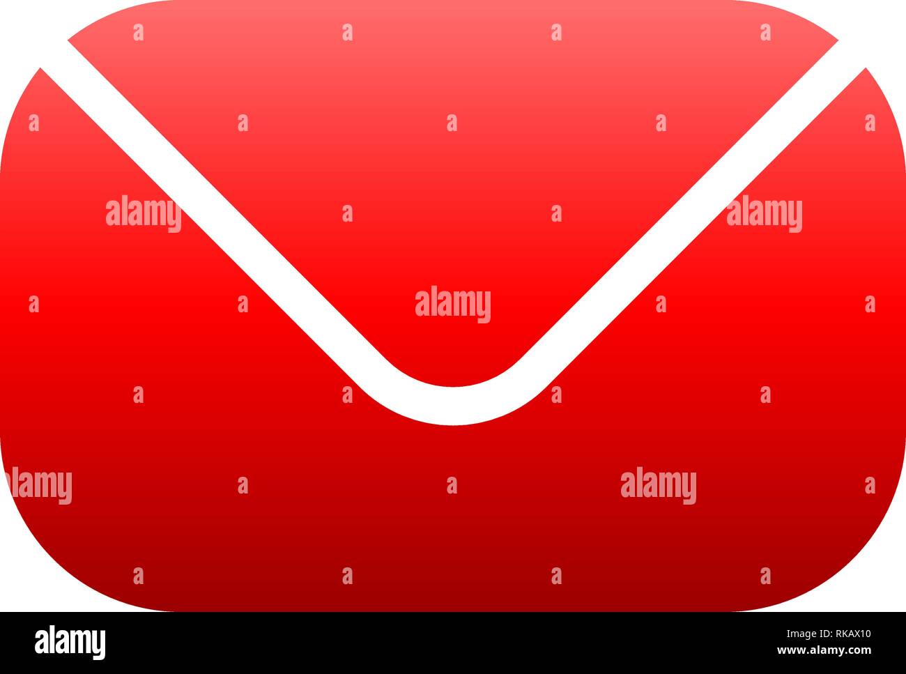 Mail symbol icon - red gradient with rounded corners, isolated - vector ...