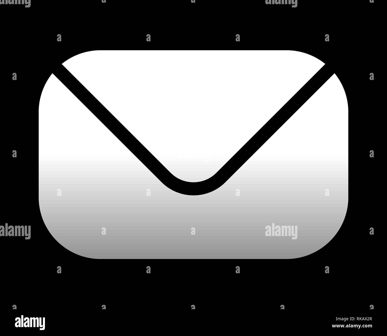 Mail symbol icon - white gradient with rounded corners, isolated ...