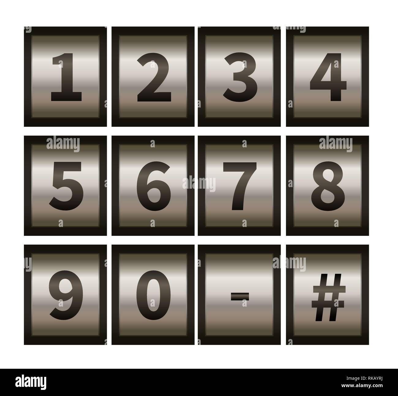 Padlock wheel code numbers isolated on white Stock Vector Image & Art Alamy