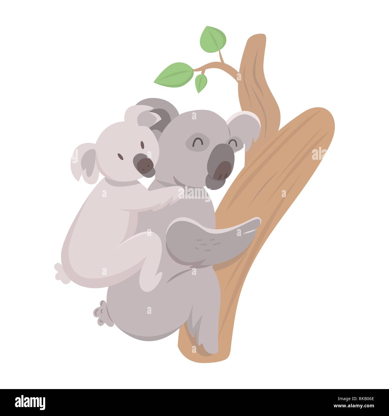 Cute mother koala with her child on a back. Parent concept Stock Vector ...