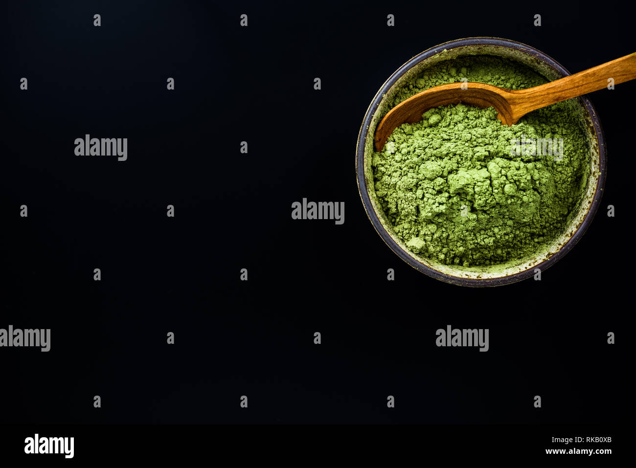 Matcha green tea finely ground powder Stock Photo Alamy